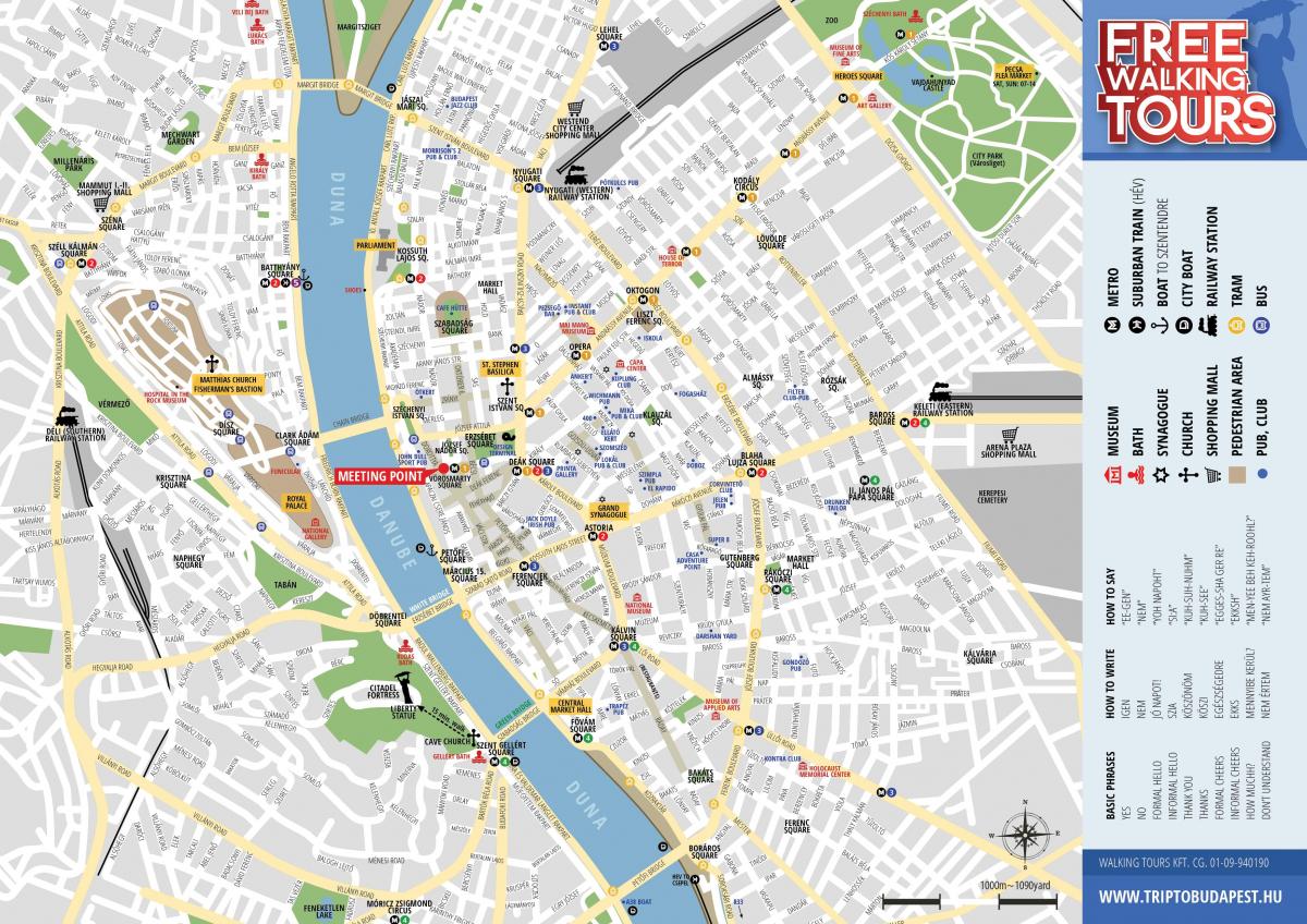 карта Будапешта пешшу
