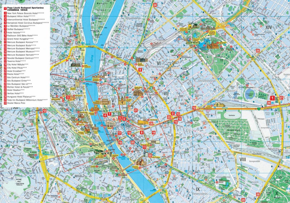 Будапешт горад турыстычная карта