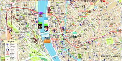 Карта вуліц цэнтра горада Будапешт 