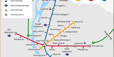 Карта метро Будапешта, Венгрыя