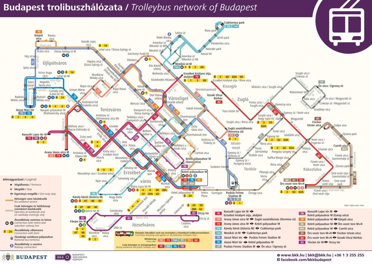 карта Будапешта тралейбус