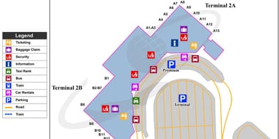 Аэрапорт Будапешта карце тэрмінал 2а
