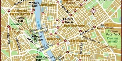Карта горада Будапешта, Венгрыя